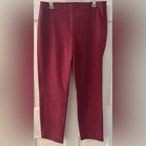 Talbot’s Red & Navy Check Stretch Pull-On Pants